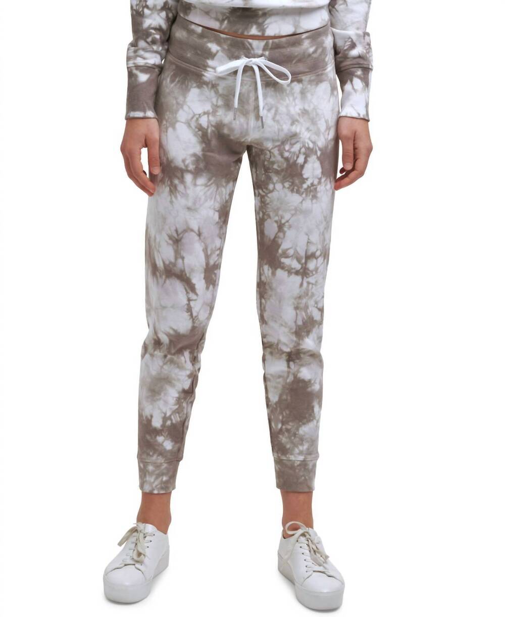 NEW CALVIN KLEIN performance tie dye jogger pants in beige